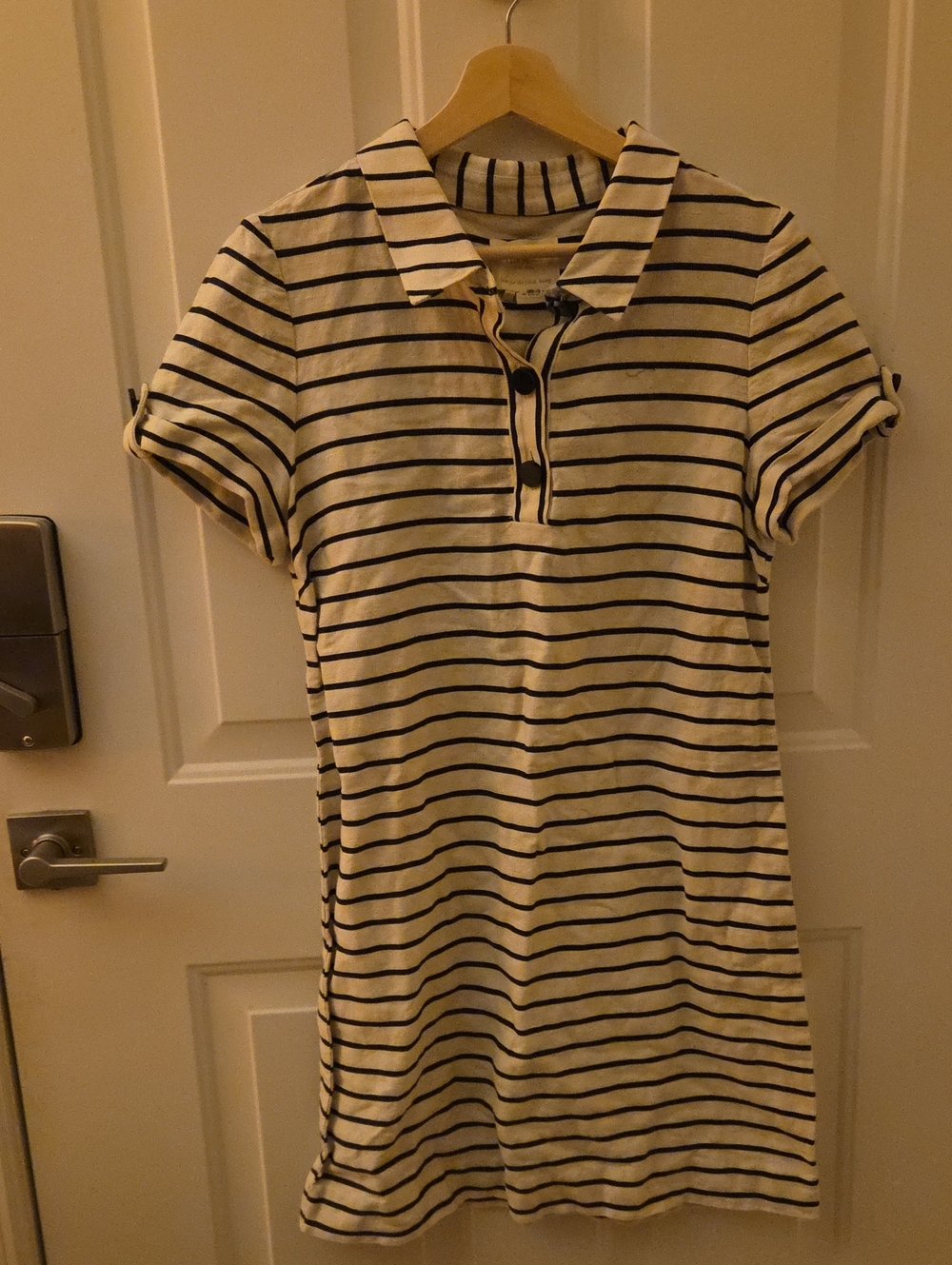Kate Spade NYC Striped Shirt Dress in Cream and Black